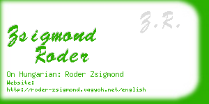 zsigmond roder business card